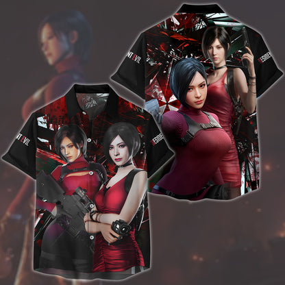 Resident Evil Ada Wong Video Game All Over Printed T-shirt Tank Top Zip Hoodie Pullover Hoodie Hawaiian Shirt Beach Shorts Joggers