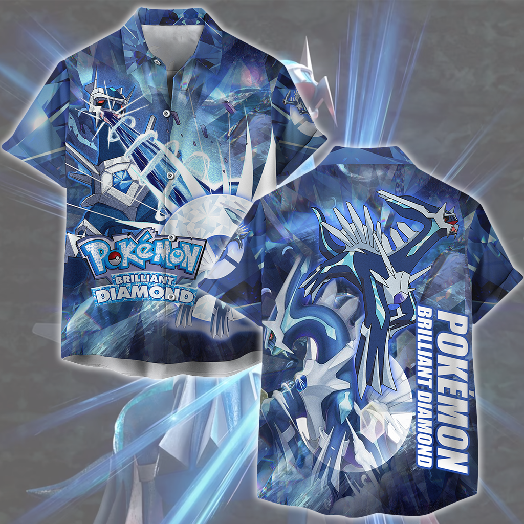 Pokemon Brilliant Diamond Video Game All Over Printed T-shirt Tank Top Zip Hoodie Pullover Hoodie Hawaiian Shirt Beach Shorts Joggers Hawaiian Shirt