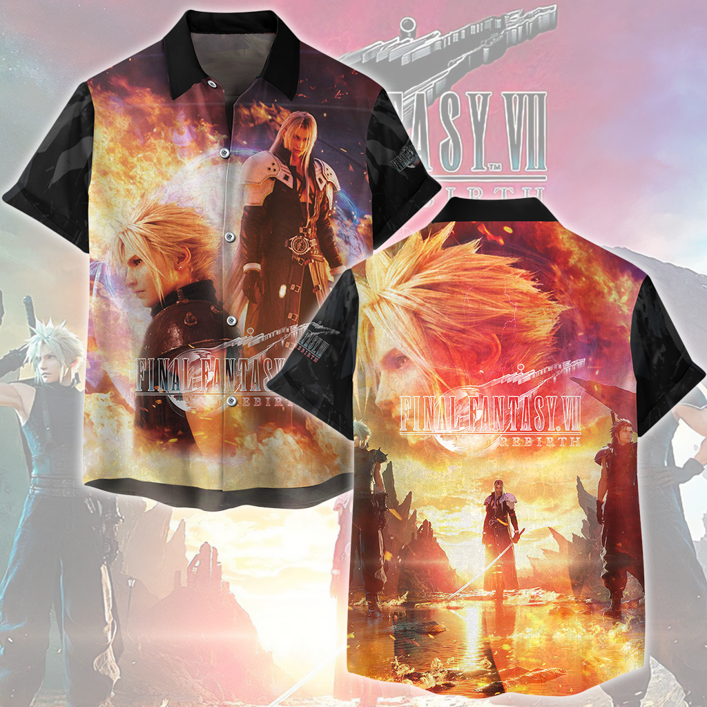 Final Fantasy VII Rebirth Video Game All Over Printed T-shirt Tank Top Zip Hoodie Pullover Hoodie Hawaiian Shirt Beach Shorts Joggers Hawaiian Shirt