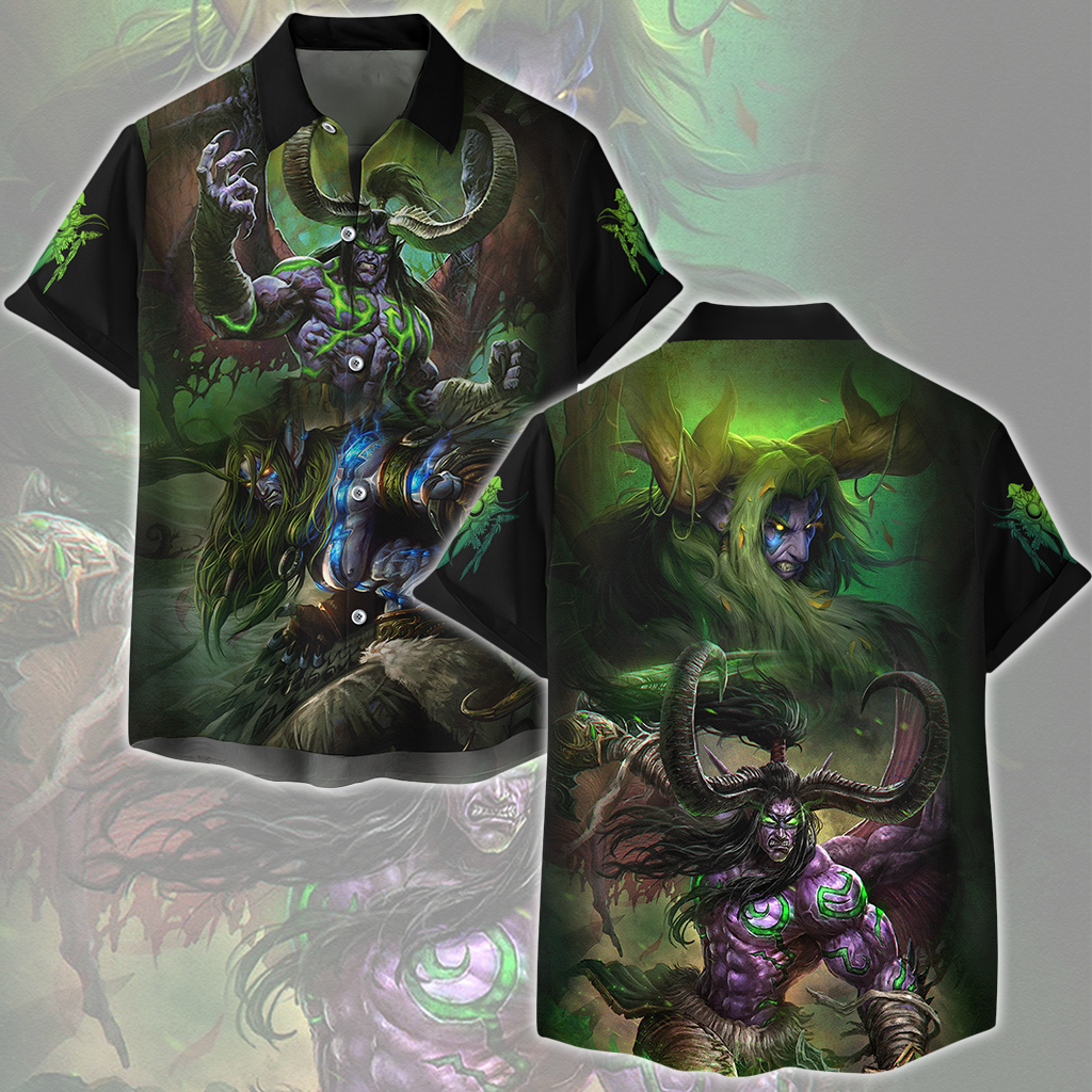 World Of Warcraft Stormrage Brothers - Illidan Stormrage, Malfurion Stormrage Video Game All Over Printed T-shirt Tank Top Zip Hoodie Pullover Hoodie Hawaiian Shirt Beach Shorts Joggers Hawaiian Shirt