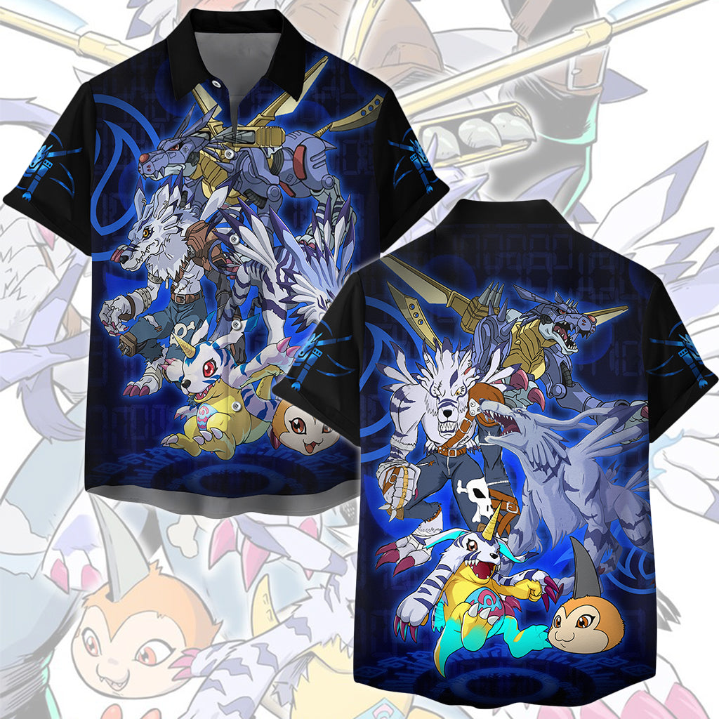 Digimon Gabumon Evolution Video Game All Over Printed T-shirt Tank Top Zip Hoodie Pullover Hoodie Hawaiian Shirt Beach Shorts Joggers Hawaiian Shirt