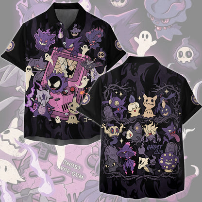 Pokemon Ghost Type Club Video Game All Over Printed T-shirt Tank Top Zip Hoodie Pullover Hoodie Hawaiian Shirt Beach Shorts Joggers