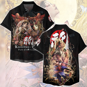 Kunitsu-Gami: Path of the Goddess Video Game All Over Printed T-shirt Tank Top Zip Hoodie Pullover Hoodie Hawaiian Shirt Beach Shorts Joggers Hawaiian Shirt S 