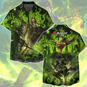 Magic: The Gathering Nissa Revane Video Game All Over Printed T-shirt Tank Top Zip Hoodie Pullover Hoodie Hawaiian Shirt Beach Shorts Joggers Hawaiian Shirt S 