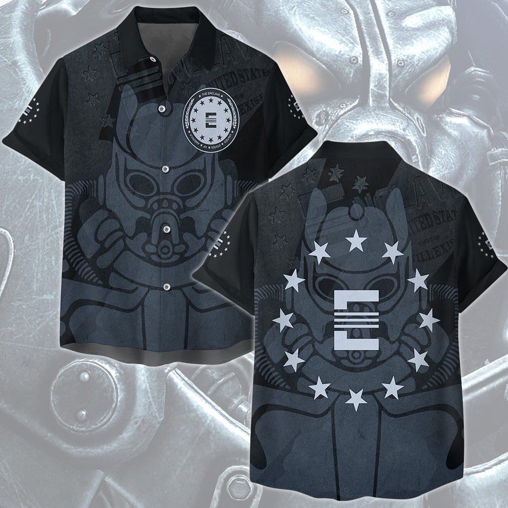 Fallout The Enclave Video Game All Over Printed T-shirt Tank Top Zip Hoodie Pullover Hoodie Hawaiian Shirt Beach Shorts Joggers
