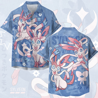 Pokemon Sylveon Video Game All Over Printed T-shirt Tank Top Zip Hoodie Pullover Hoodie Hawaiian Shirt Beach Shorts Joggers Hawaiian Shirt