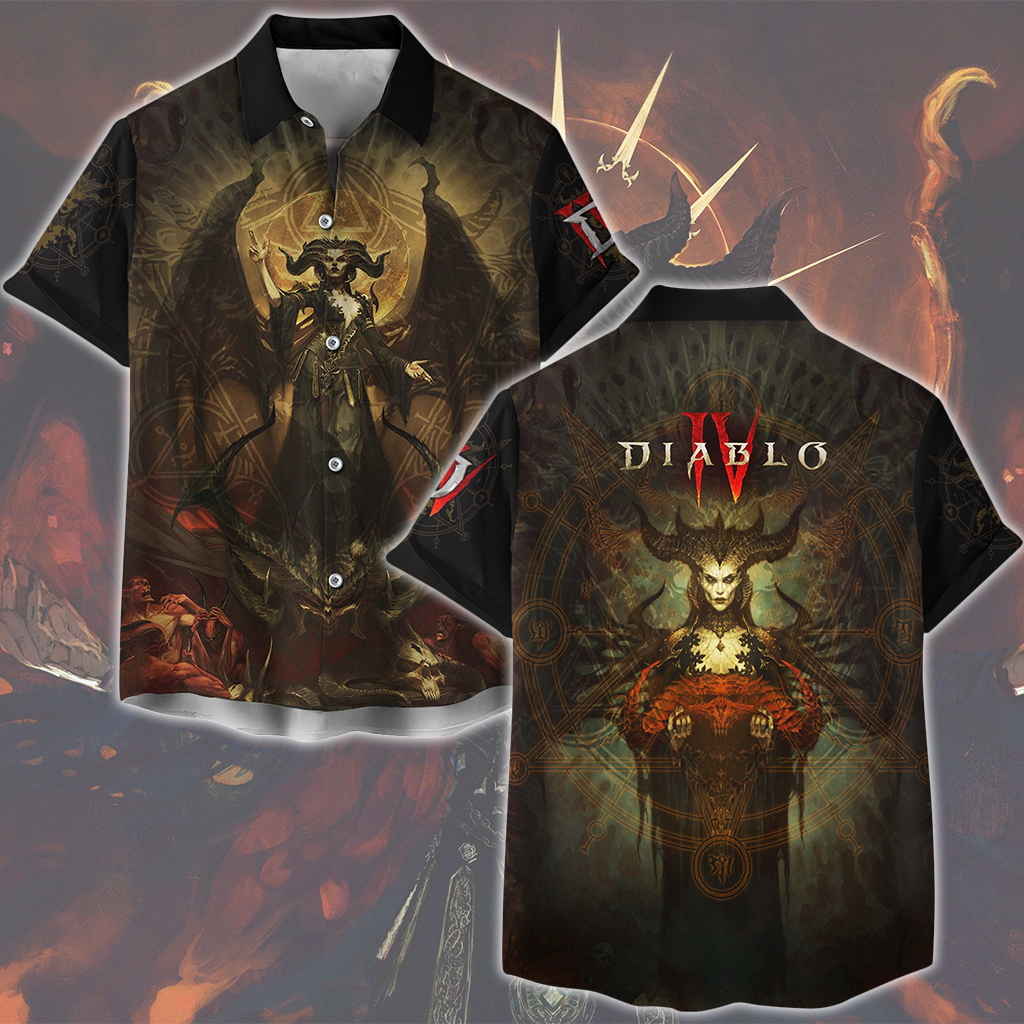 Diablo IV Video Game All Over Printed T-shirt Tank Top Zip Hoodie Pullover Hoodie Hawaiian Shirt Beach Shorts Joggers Hawaiian Shirt