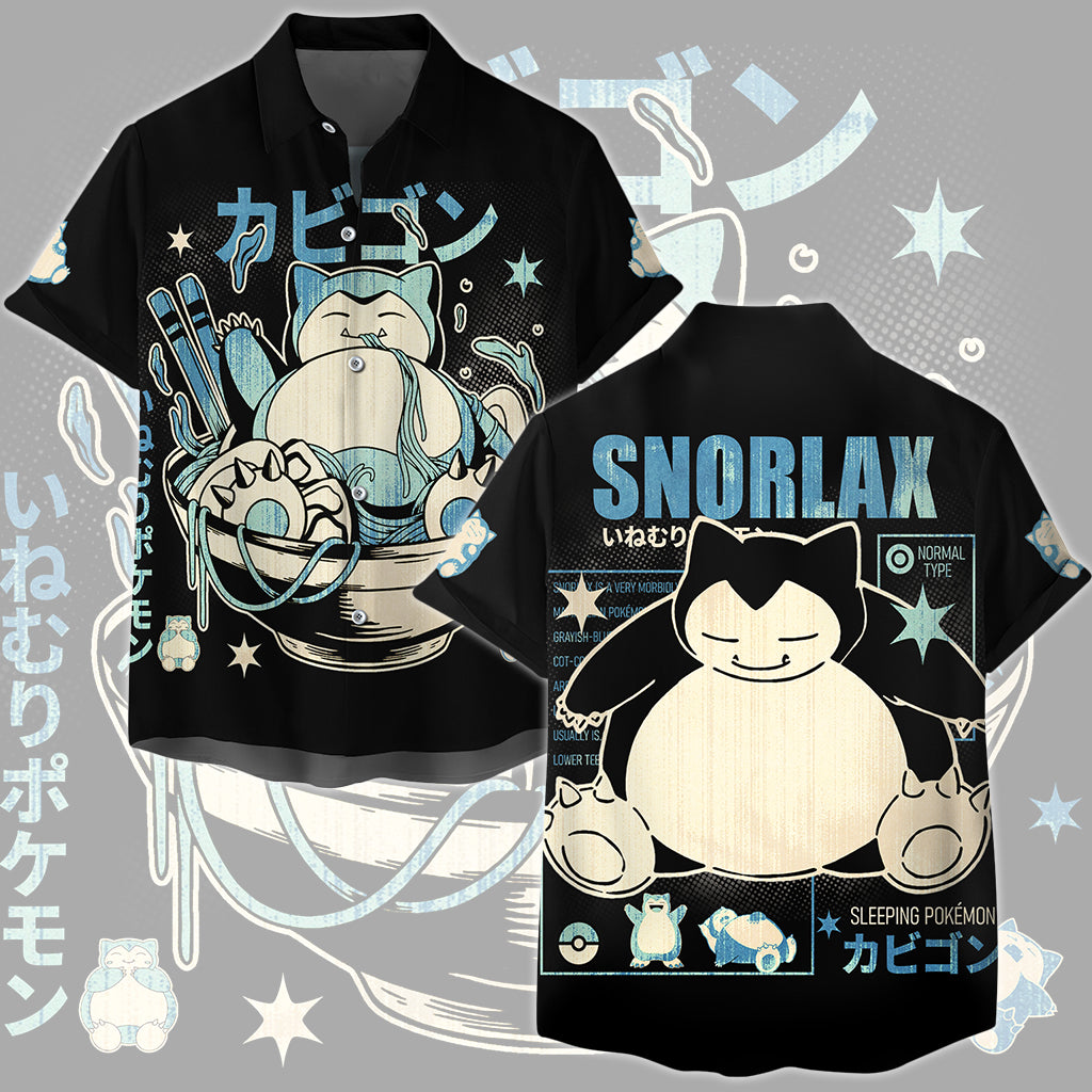 Pokemon Snorlax Video Game All Over Printed T-shirt Tank Top Zip Hoodie Pullover Hoodie Hawaiian Shirt Beach Shorts Joggers Hawaiian Shirt