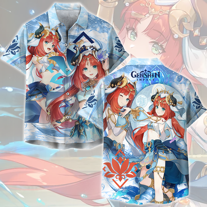 Genshin Impact Nilou Video Game All Over Printed T-shirt Tank Top Zip Hoodie Pullover Hoodie Hawaiian Shirt Beach Shorts Joggers Hawaiian Shirt