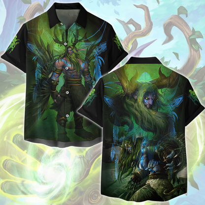 World Of Warcraft Malfurion Stormrage Video Game All Over Printed T-shirt Tank Top Zip Hoodie Pullover Hoodie Hawaiian Shirt Beach Shorts Joggers Hawaiian Shirt