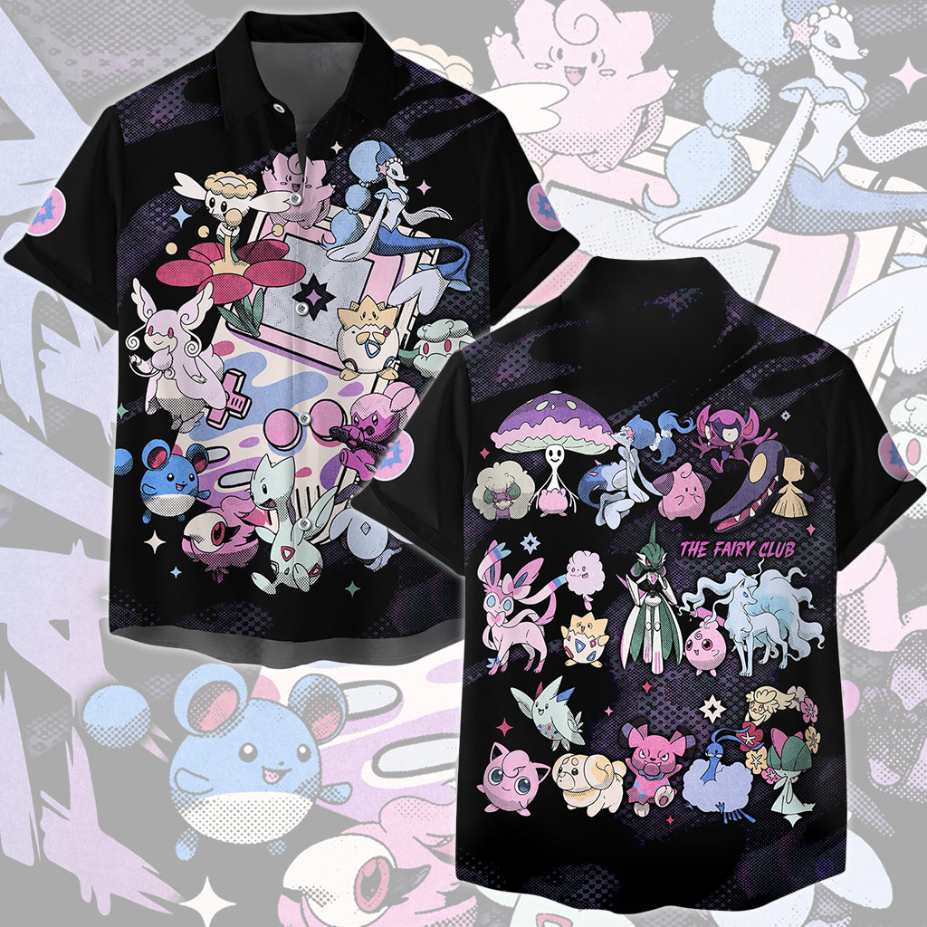 Pokemon Fairy Type Club Video Game All Over Printed T-shirt Tank Top Zip Hoodie Pullover Hoodie Hawaiian Shirt Beach Shorts Joggers