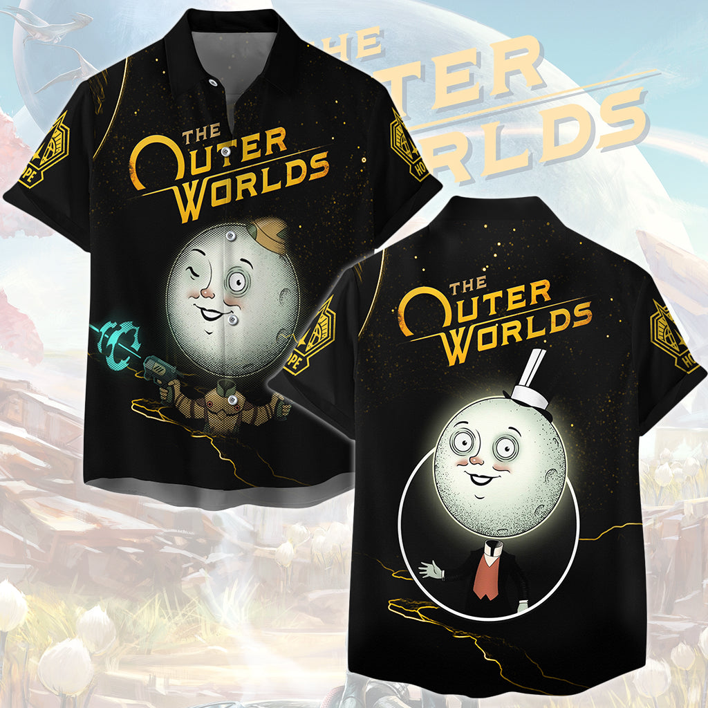The Outer Worlds Video Game All Over Printed T-shirt Tank Top Zip Hoodie Pullover Hoodie Hawaiian Shirt Beach Shorts Joggers Hawaiian Shirt