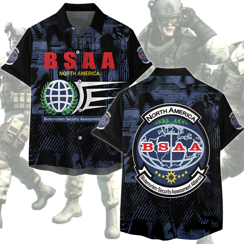 Resident Evil Bioterrorism Security Assessment Alliance (B.S.A.A.) Video Game All Over Printed T-shirt Tank Top Zip Hoodie Pullover Hoodie Hawaiian Shirt Beach Shorts Joggers