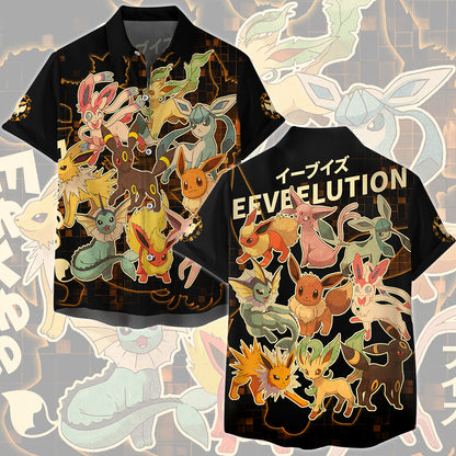 Pokemon Eeveelution Video Game All Over Printed T-shirt Tank Top Zip Hoodie Pullover Hoodie Hawaiian Shirt Beach Shorts Joggers
