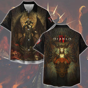 Diablo IV Video Game All Over Printed T-shirt Tank Top Zip Hoodie Pullover Hoodie Hawaiian Shirt Beach Shorts Joggers Hawaiian Shirt S 