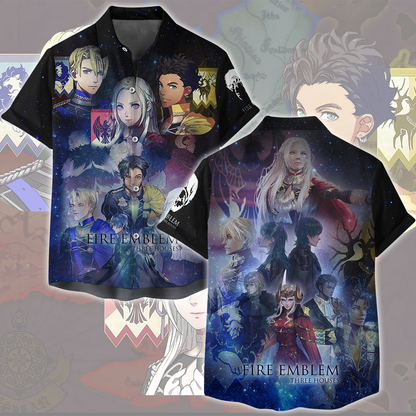 Fire Emblem Three Houses Video Game All Over Printed T-shirt Tank Top Zip Hoodie Pullover Hoodie Hawaiian Shirt Beach Shorts Joggers Hawaiian Shirt