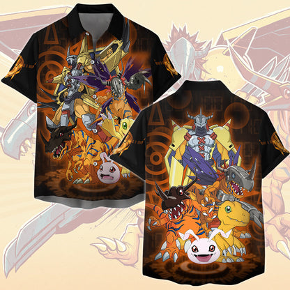 Digimon Agumon Evolution Video Game All Over Printed T-shirt Tank Top Zip Hoodie Pullover Hoodie Hawaiian Shirt Beach Shorts Joggers Hawaiian Shirt