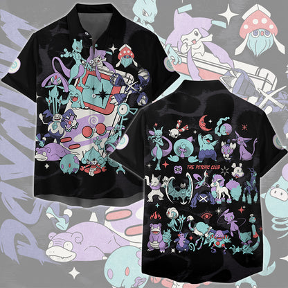 Pokemon Psychic Type Club Video Game All Over Printed T-shirt Tank Top Zip Hoodie Pullover Hoodie Hawaiian Shirt Beach Shorts Joggers