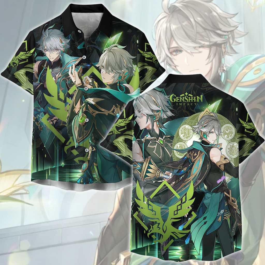 Genshin Impact Alhaitham Video Game All Over Printed T-shirt Tank Top Zip Hoodie Pullover Hoodie Hawaiian Shirt Beach Shorts Joggers Hawaiian Shirt
