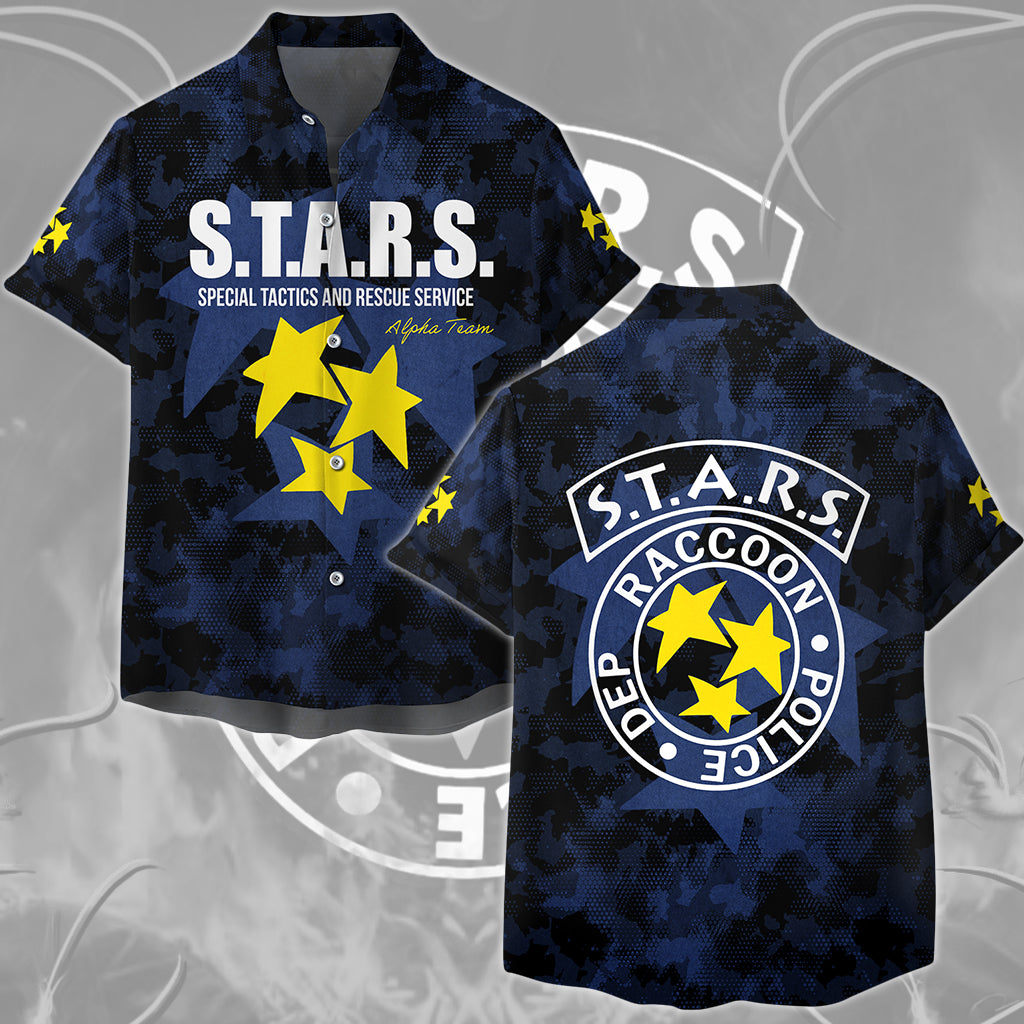 Resident Evil S.T.A.R.S. Alpha Team Video Game All Over Printed T-shirt Tank Top Zip Hoodie Pullover Hoodie Hawaiian Shirt Beach Shorts Joggers