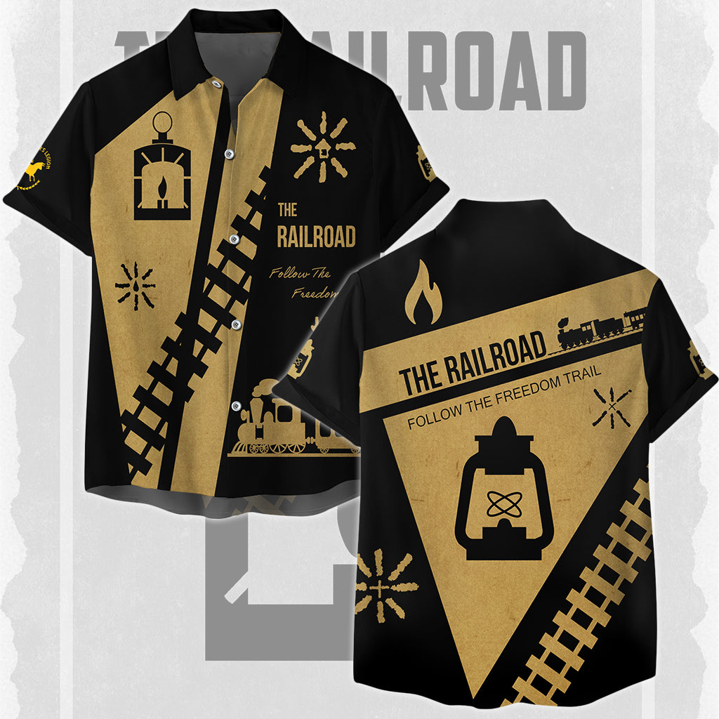 Fallout The Railroad Video Game All Over Printed T-shirt Tank Top Zip Hoodie Pullover Hoodie Hawaiian Shirt Beach Shorts Joggers