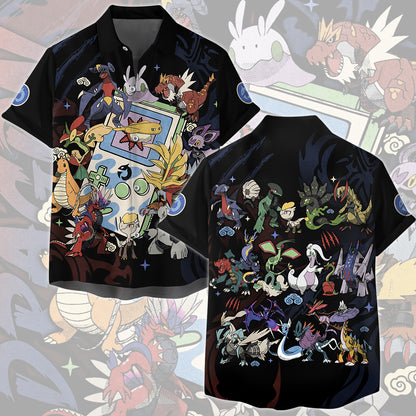Pokemon Dragon Type Club Video Game All Over Printed T-shirt Tank Top Zip Hoodie Pullover Hoodie Hawaiian Shirt Beach Shorts Joggers