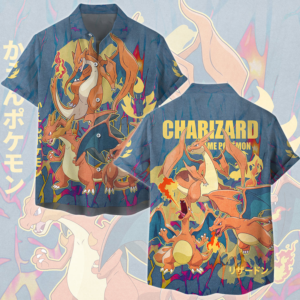 Pokemon Charizard Video Game All Over Printed T-shirt Tank Top Zip Hoodie Pullover Hoodie Hawaiian Shirt Beach Shorts Joggers