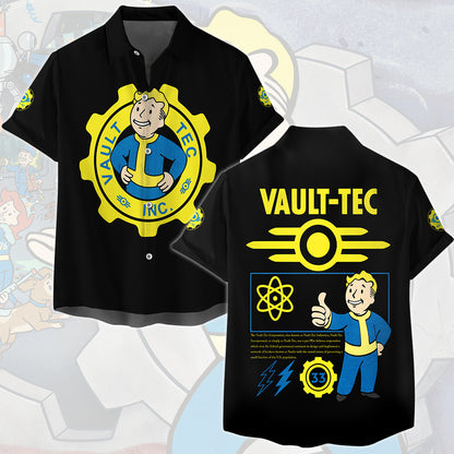 Fallout Vault-Tec Corporation Video Game All Over Printed T-shirt Tank Top Zip Hoodie Pullover Hoodie Hawaiian Shirt Beach Shorts Joggers