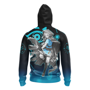 Link The Legend of Zelda All Over Print T-shirt Zip Hoodie Pullover Hoodie   