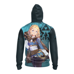 Princess Zelda The Legend of Zelda All Over Print T-shirt Zip Hoodie Pullover Hoodie   