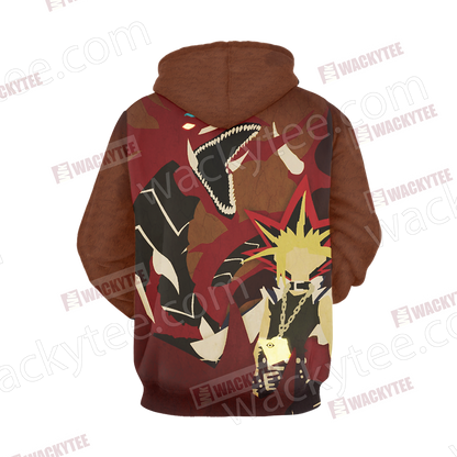 Yu Gi Oh! Yugi Muto And Slifer The Sky Dragon 3D T-shirt