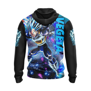 Dragon Ball Vegeta All Over Print T-shirt Zip Hoodie Pullover Hoodie   