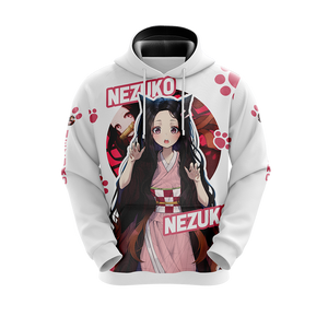 Nezuko Demon Slayer All Over Print T-shirt Zip Hoodie Pullover Hoodie   