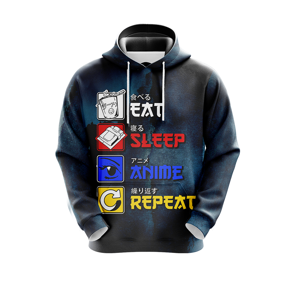 Eat Sleep Anime Repeat Unisex 3D T-shirt