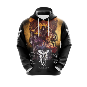 Darksiders 4 Horsemen Unisex 3D T-shirt Zip Hoodie   