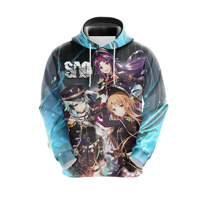 Asuna Sinon Yuuki Military Sword Art Online All Over Print T-shirt Zip Hoodie Pullover Hoodie   