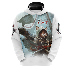 Assassin's Creed III-IV Cat Unisex 3D Pullover Hoodie
