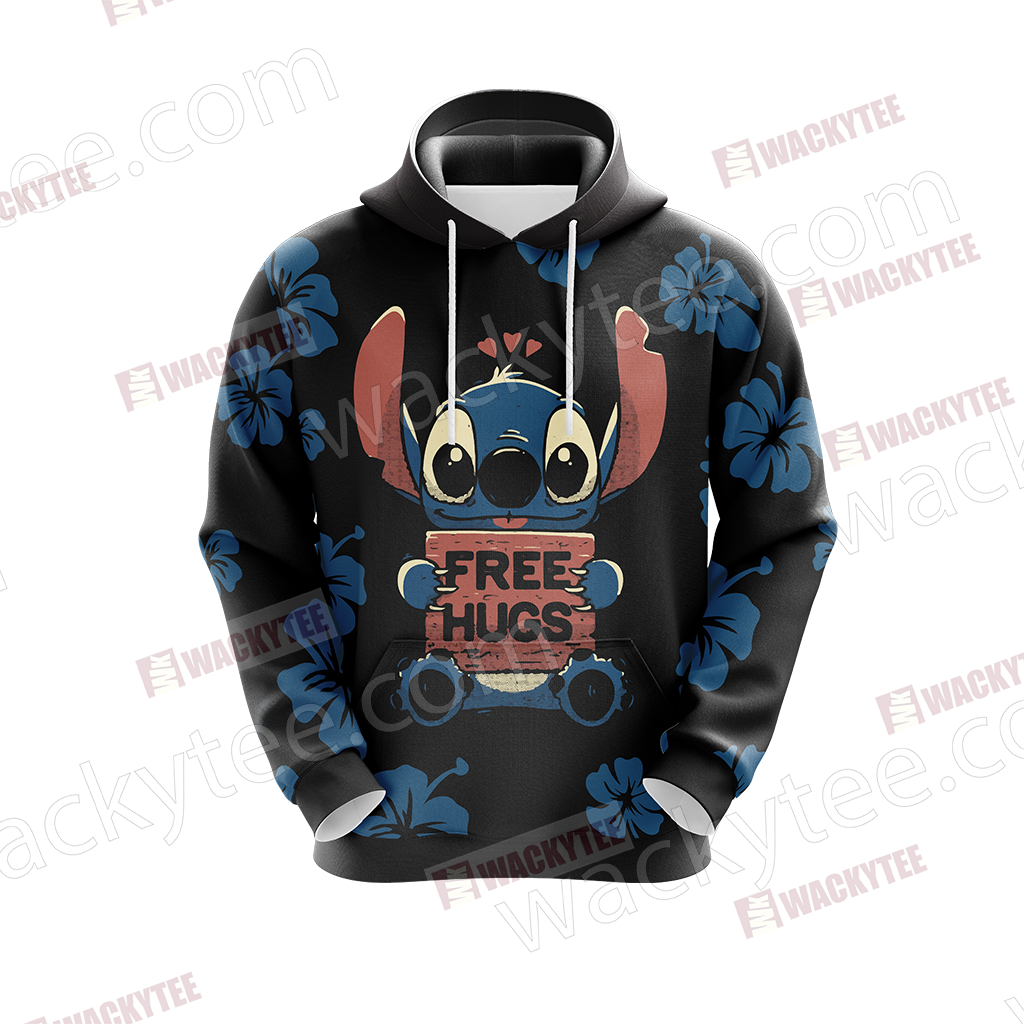 Stitch Loves Hugs Free Hugs Unisex 3D T-shirt
