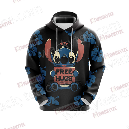 Stitch Loves Hugs Free Hugs Unisex 3D T-shirt