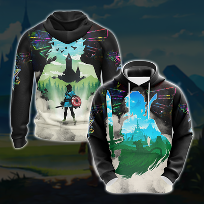 Link The Legend of Zelda All Over Print T-shirt Tank Top Zip Hoodie Pullover Hoodie Hoodie