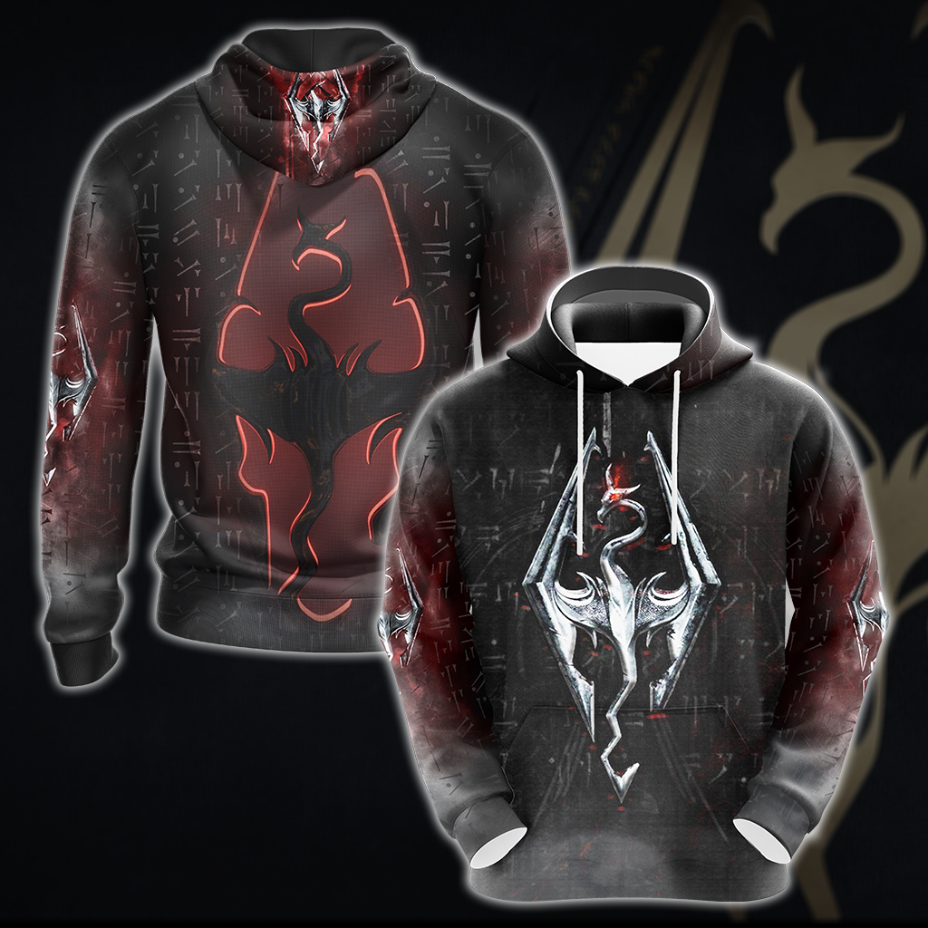 The Elder Scrolls V: Skyrim Video Game All Over Print T-shirt Tank Top Zip Hoodie Pullover Hoodie Hoodie