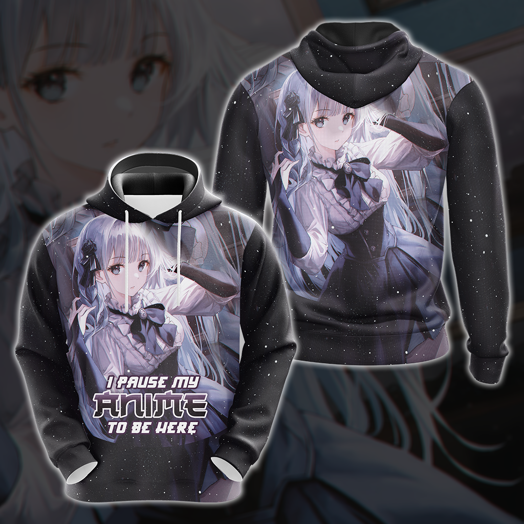 I Pause My Anime To Be Here Anime Girl All Over Print T-shirt Tank Top Zip Hoodie Pullover Hoodie Hoodie