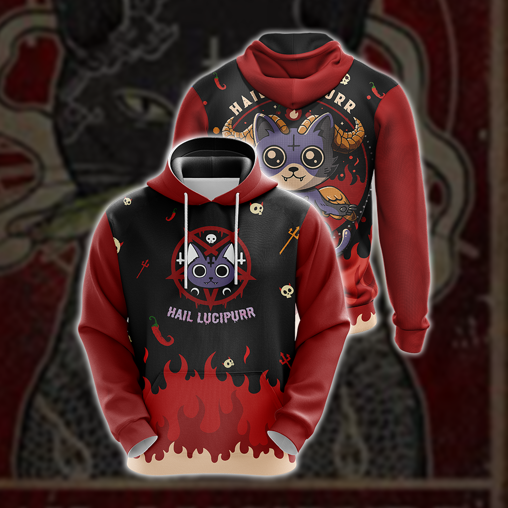 Hail Lucipurr Cat Unisex 3D T-shirt Hoodie