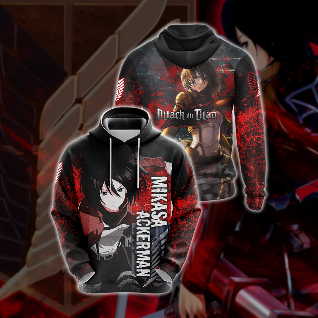 Attack on Titan - Mikasa Ackerman New Unisex 3D T-shirt Hoodie