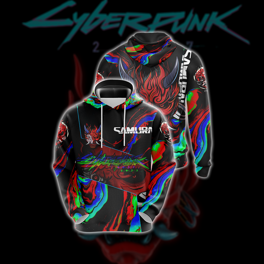 Cyberpunk 2077 - Samurai logo Unisex 3D T-shirt Zip Hoodie