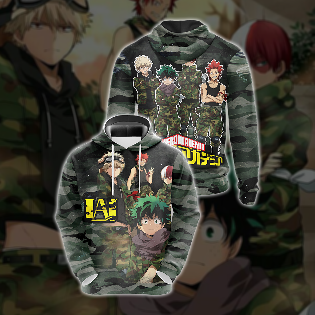 My Hero Academia in Military Uniform Unisex 3D T-shirt Hoodie S 