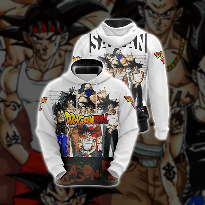 Dragon Ball - Saiyan Gang Unisex 3D T-shirt Zip Hoodie