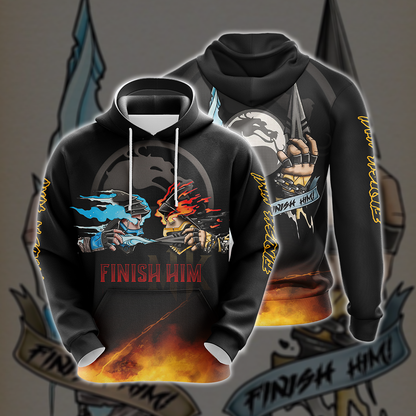 Mortal Kombat Scorpio And Sub Zero Finish Him Unisex 3D T-shirt Hoodie