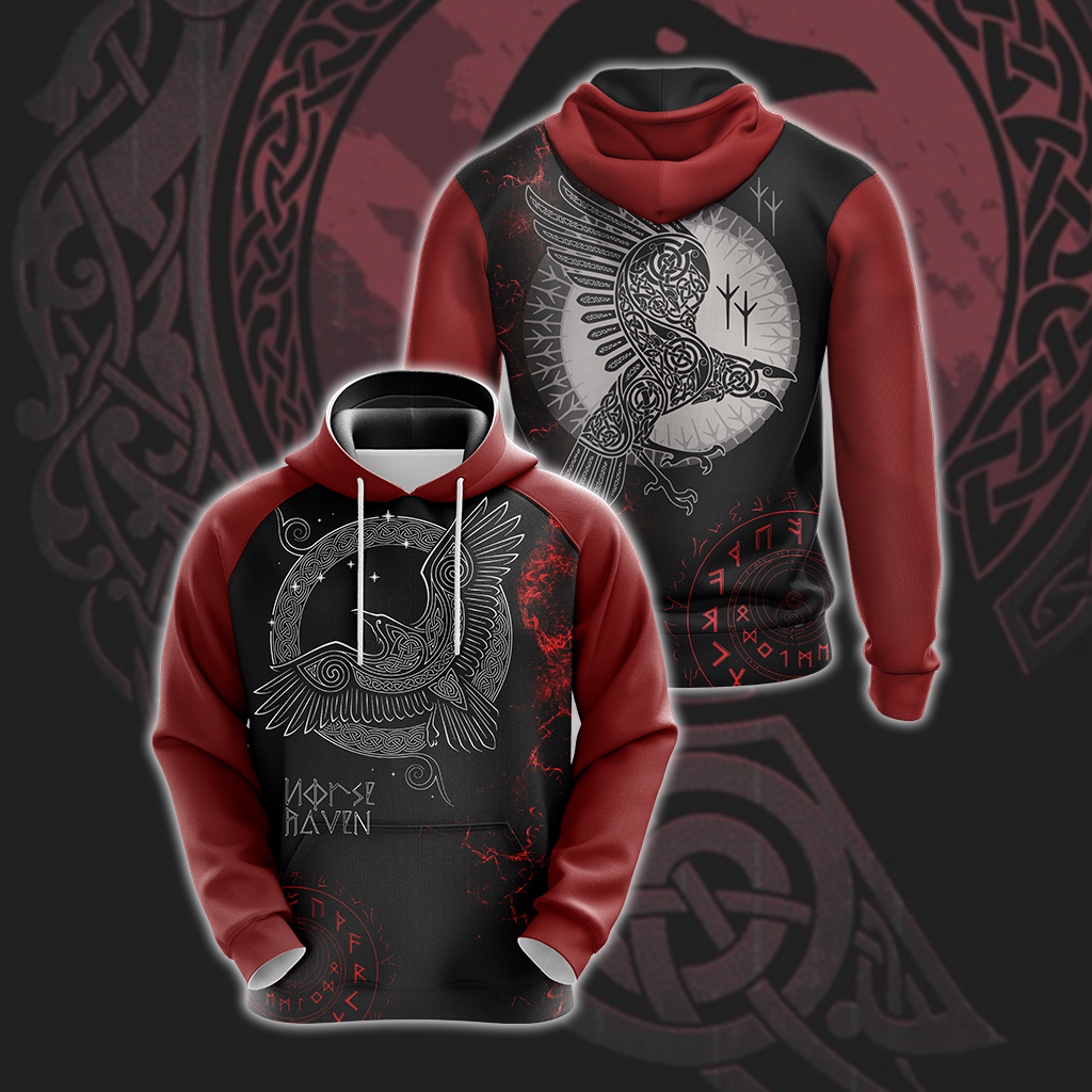 Norse Raven Unisex 3D T-shirt Hoodie