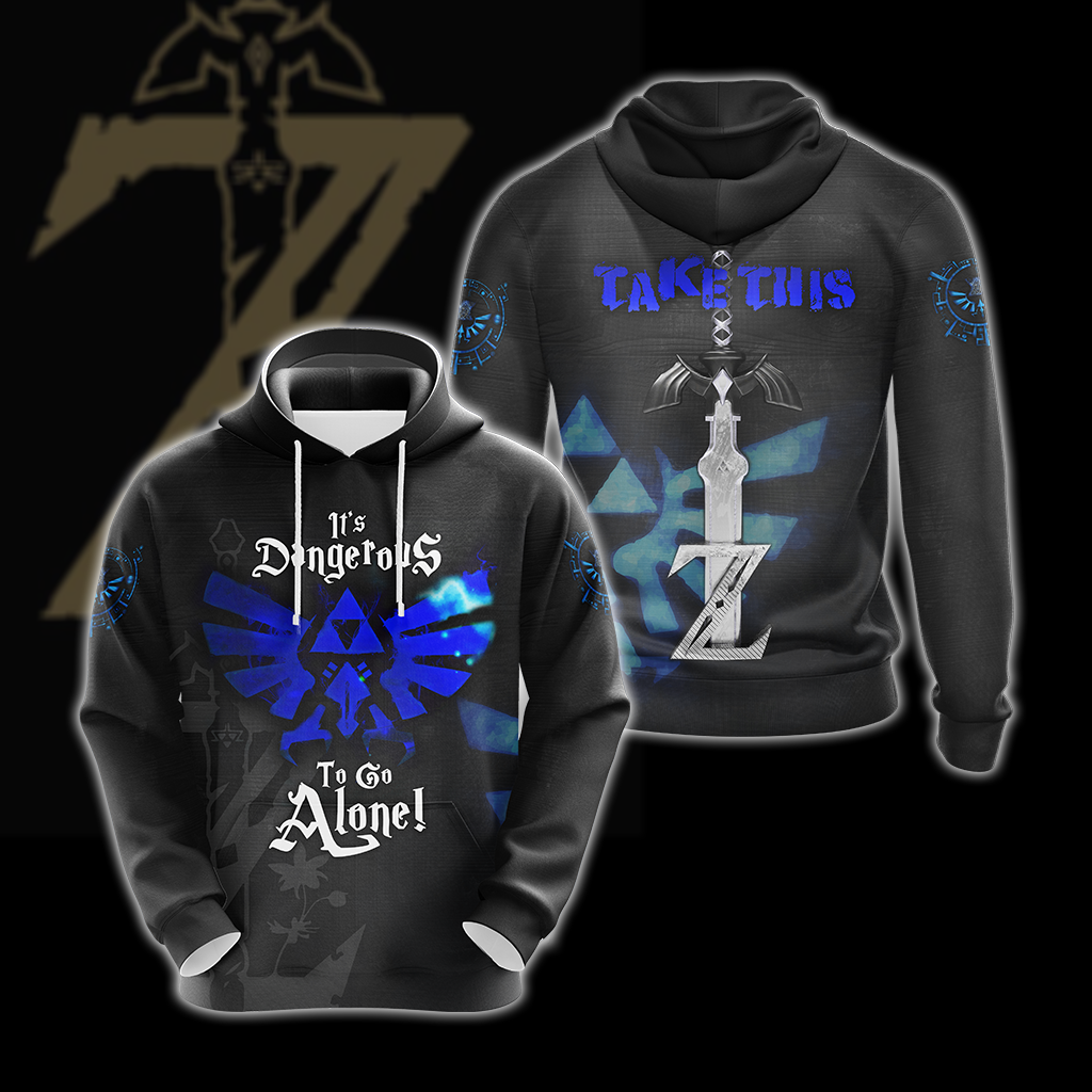 The Legend Of Zelda It's Dangerous To Go Alone, Take This Unisex 3D T-shirt Zip Hoodie Hoodie